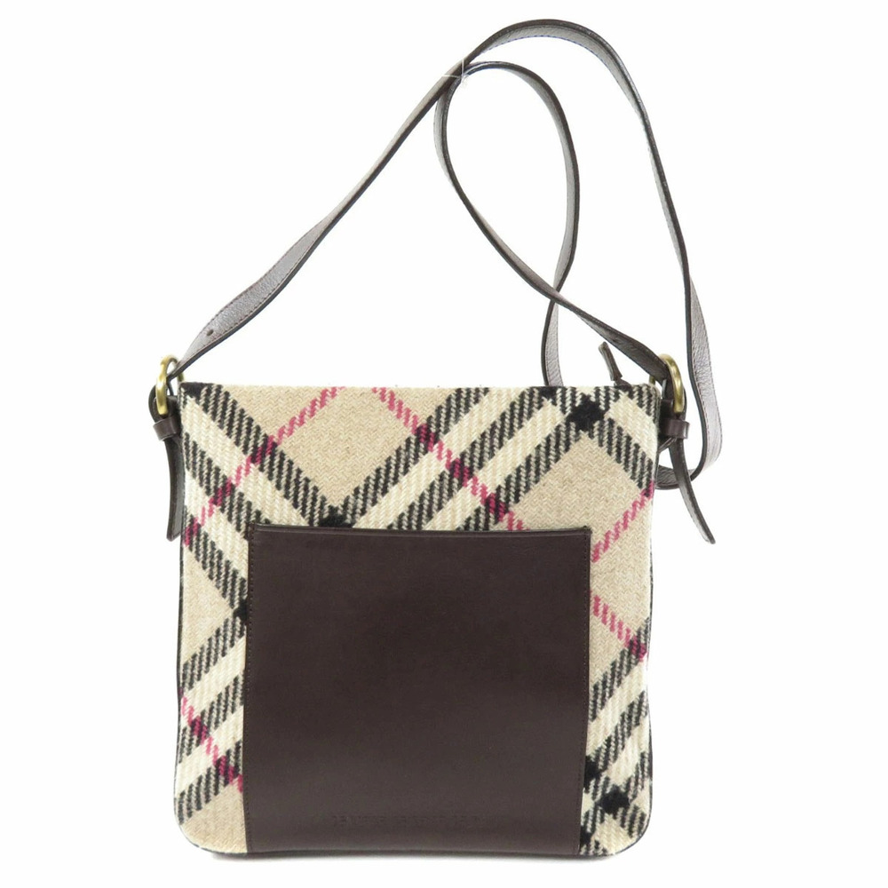 Burberry Nova Check Shoulder Bag Wool Leather - Picture 11 of 11